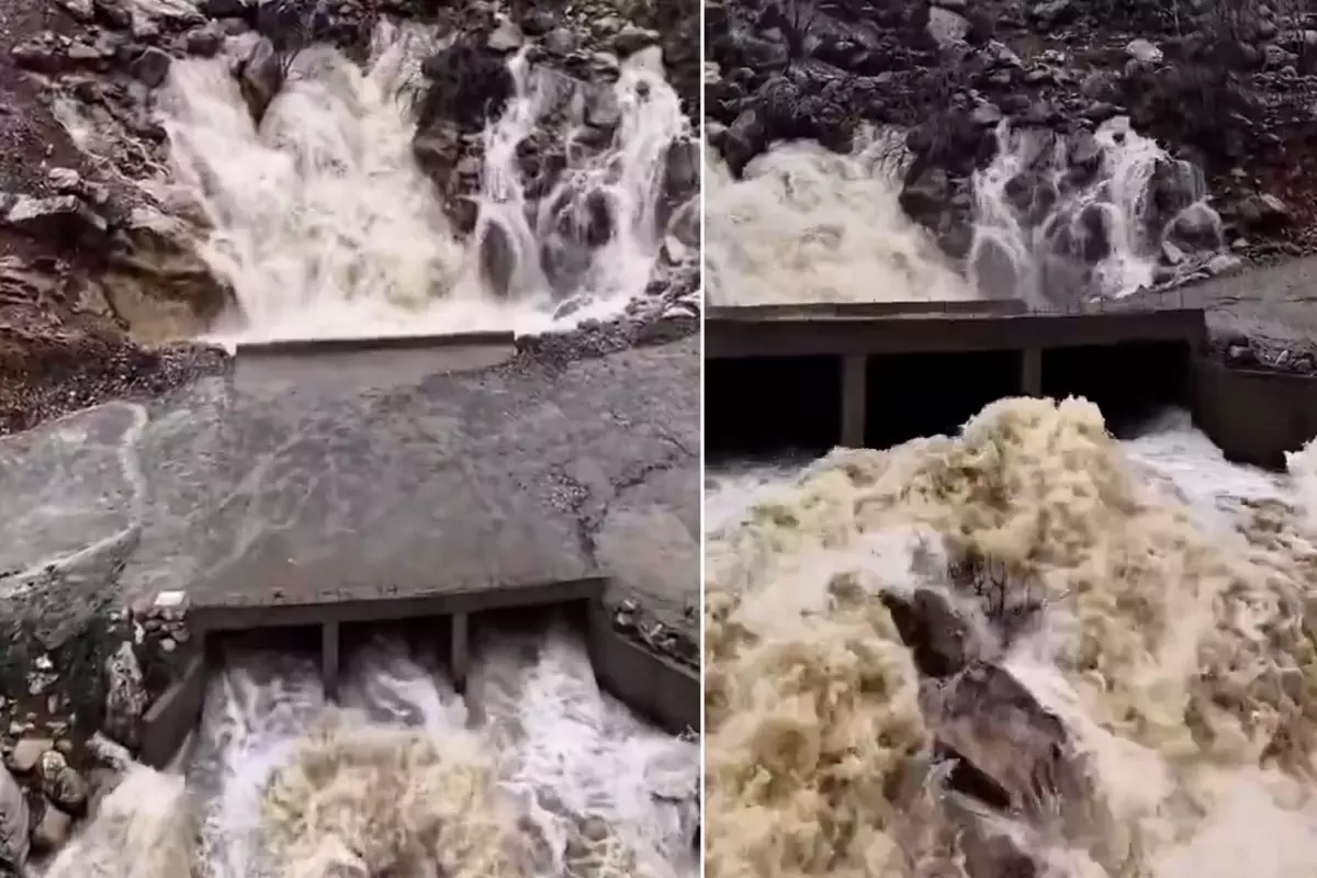Diyarbakır’da Dağ Yamacı Yarıldı, İçinden Su Fışkırdı: Görüntüler “Şelale”yi Ortaya Çıkardı