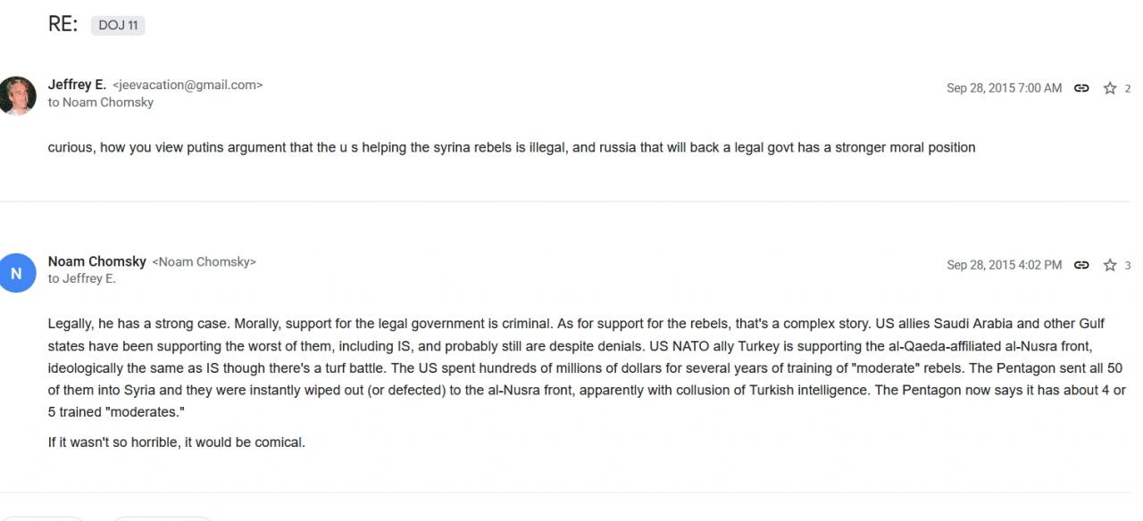 Epstein ile Chomsky'nin yazışması