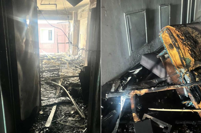 Yangın sonrası dairede hasar